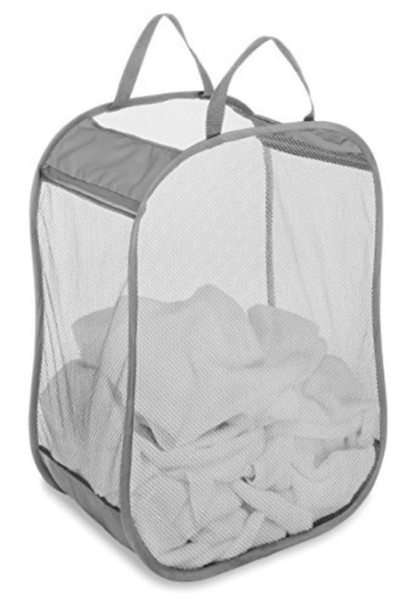 slide 5 of 5, Whitmor Pop & Fold Laundry Bag Paloma Gray, 1 ct