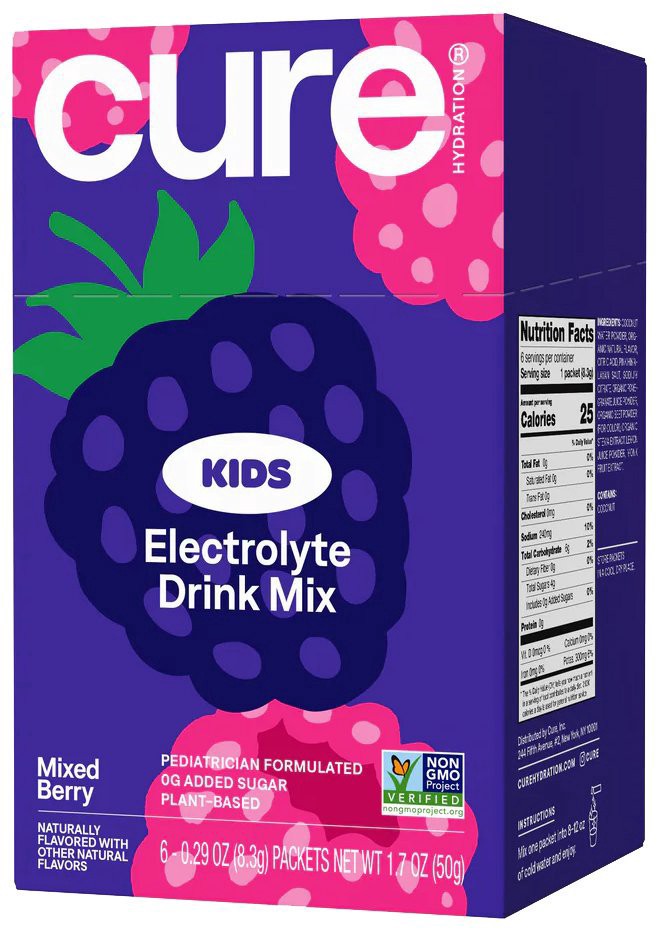 slide 1 of 1, Cure Hydration Kids Mixed Berry Electrolyte Drink Mix, 6 ct