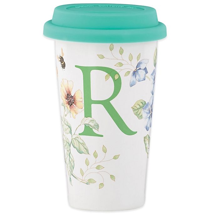 slide 1 of 1, Lenox Butterfly Meadow Monogrammed Letter R'' Travel Mug'', 12 oz