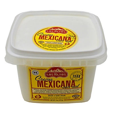 slide 1 of 1, Los Altos Crema Mexicana Con Sal, 15 oz