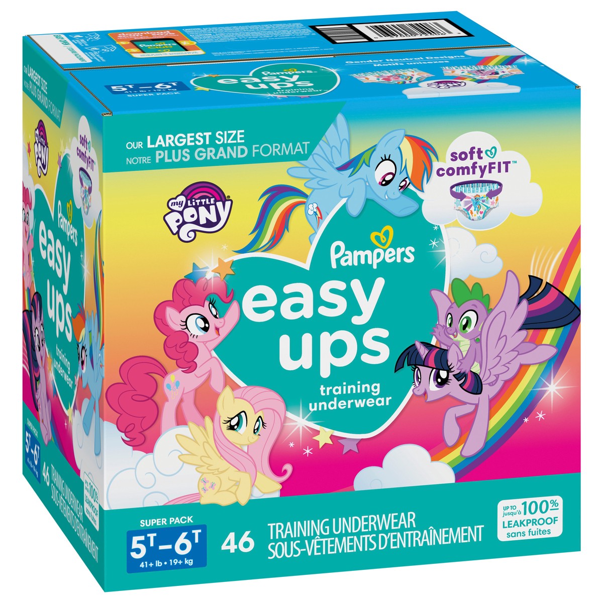 slide 4 of 6, Pampers Easy Ups Training Underwear Girls Size 7 5T6T 46 Count, 46 ct