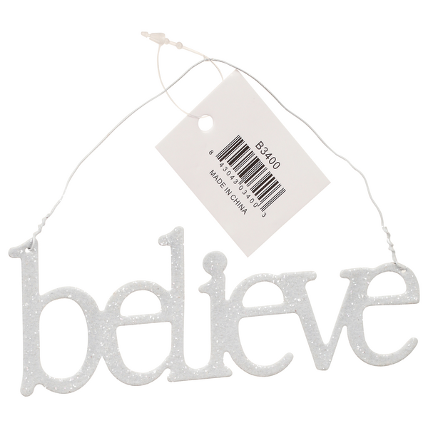 slide 1 of 1, K&K Interiors White Christmas Message Ornament 1 ea, 1 ct