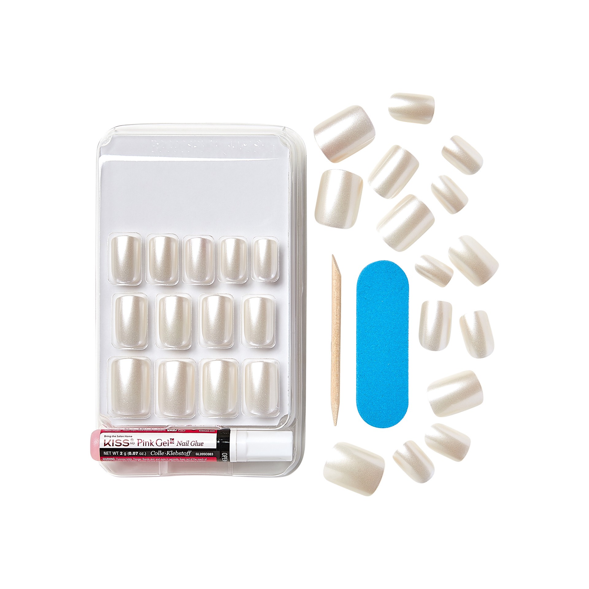 slide 3 of 5, Kiss Marilyn Monroe x KISS Limited Edition Press-On Nails, Solid White, Short Square, 31 Ct., 1 ct