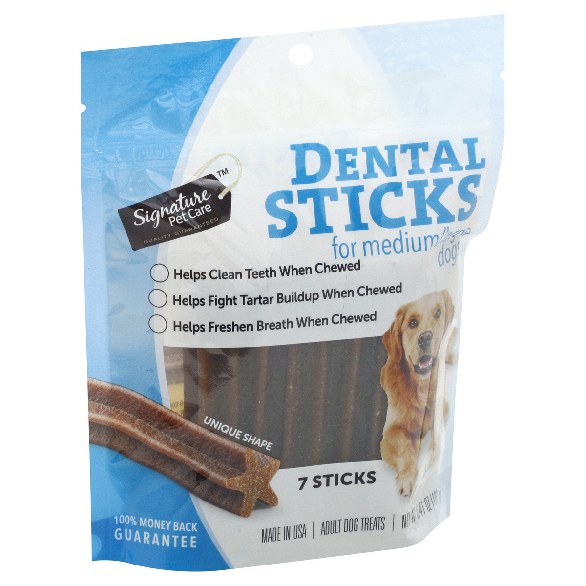 slide 9 of 9, Signature Pet Care Dental Sticks for Medium/Large Adult Dog Treats 7 ea, 7 ct