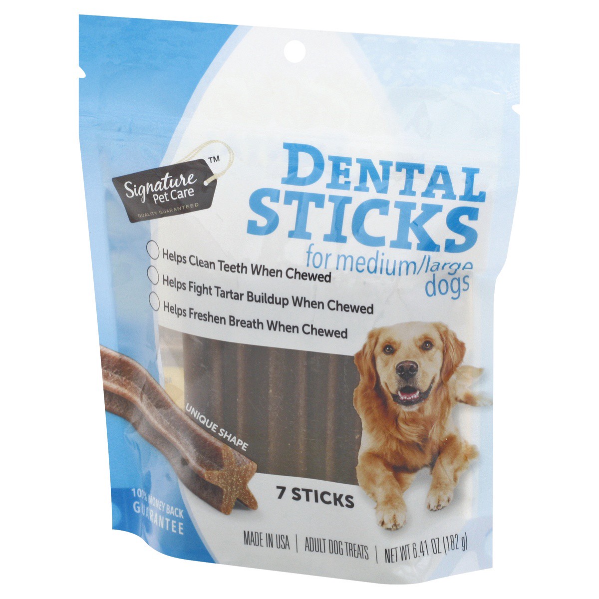 slide 4 of 9, Signature Pet Care Dental Sticks for Medium/Large Adult Dog Treats 7 ea, 7 ct