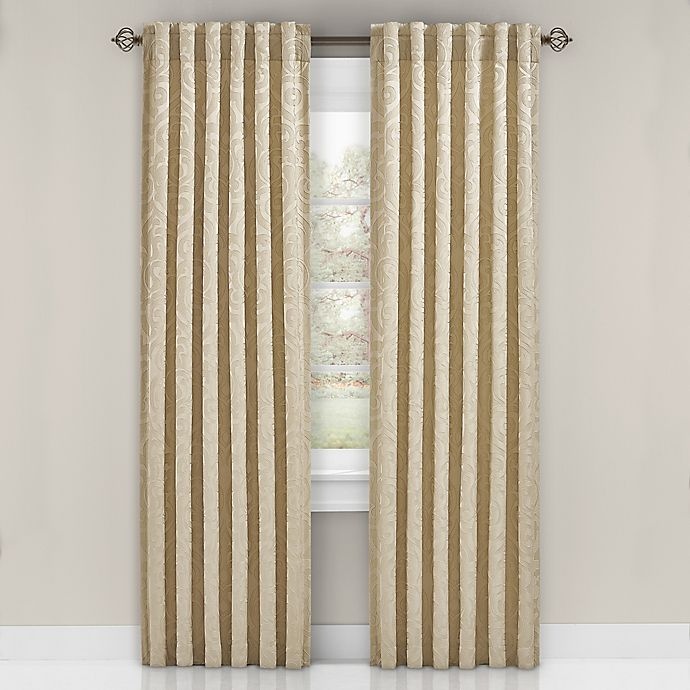 slide 1 of 1, J. Queen New York Spring Lake Rod Pocket Window Curtain Panel - Gold, 84 in