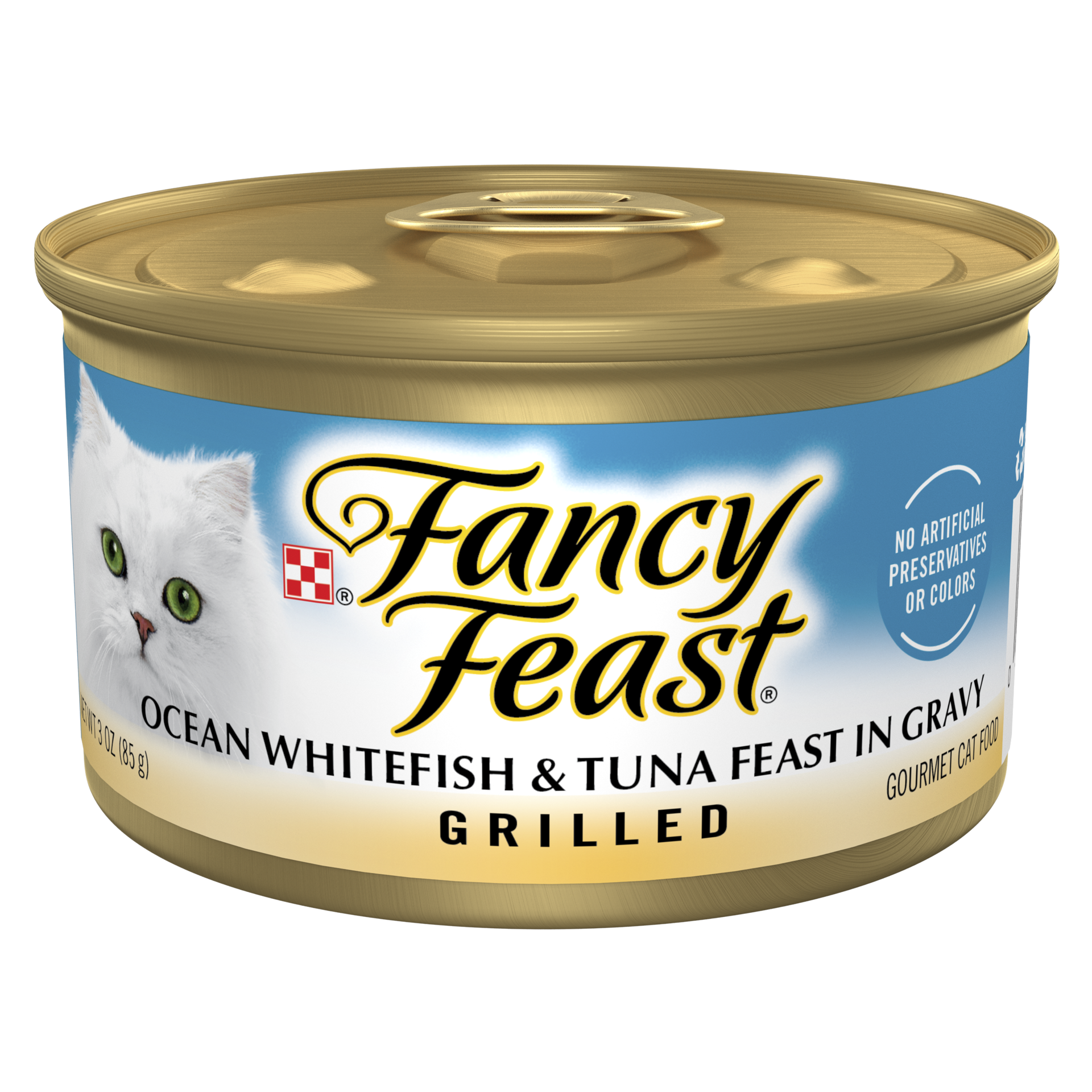slide 1 of 5, Fancy Feast Purina Fancy Feast Grilled Gourmet Wet Cat Food Ocean White Fish & Tuna Feast In Gravy - 3oz, 3 oz