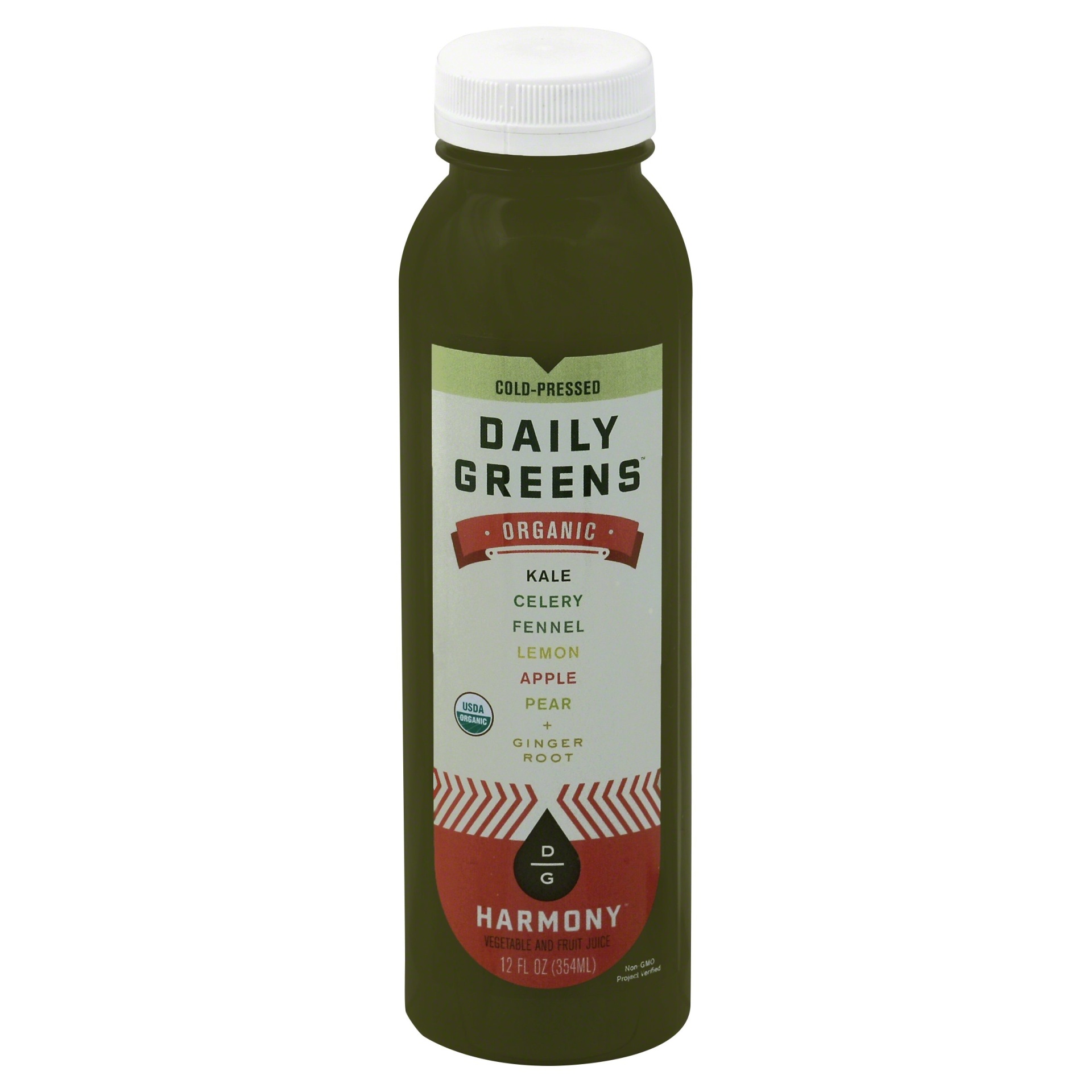 slide 1 of 1, Daily Greens Harmony Sweet Greens Vegetable & Fruit Juice Blend, 12 fl oz