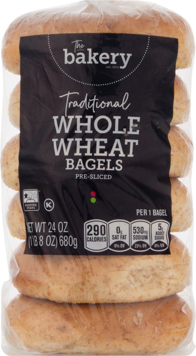 slide 3 of 13, The Bakery Whole Wheat Traditional Pre-Sliced Bagels 24 oz, 24 oz