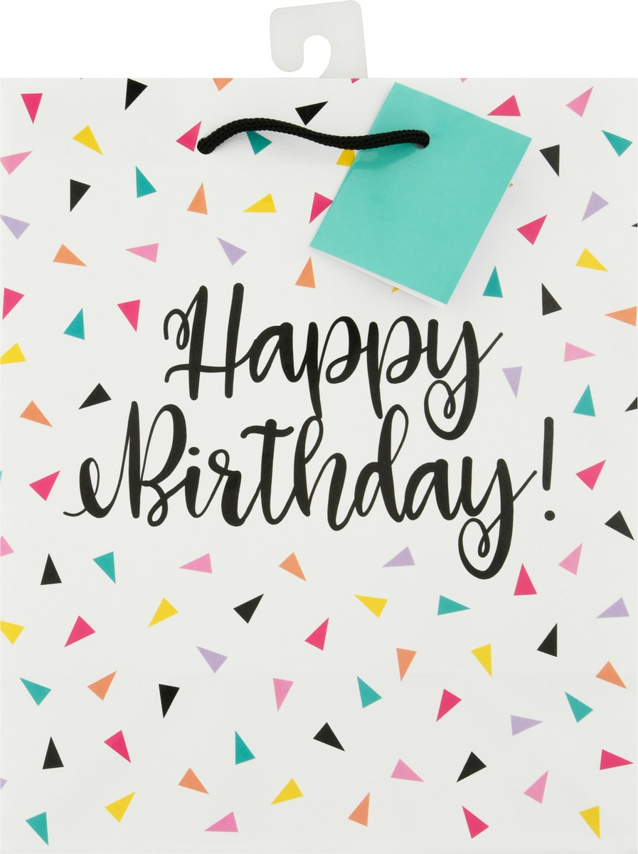 slide 1 of 9, Unique Triangle Confetti Birthday Bag 1 ea, 1 ct