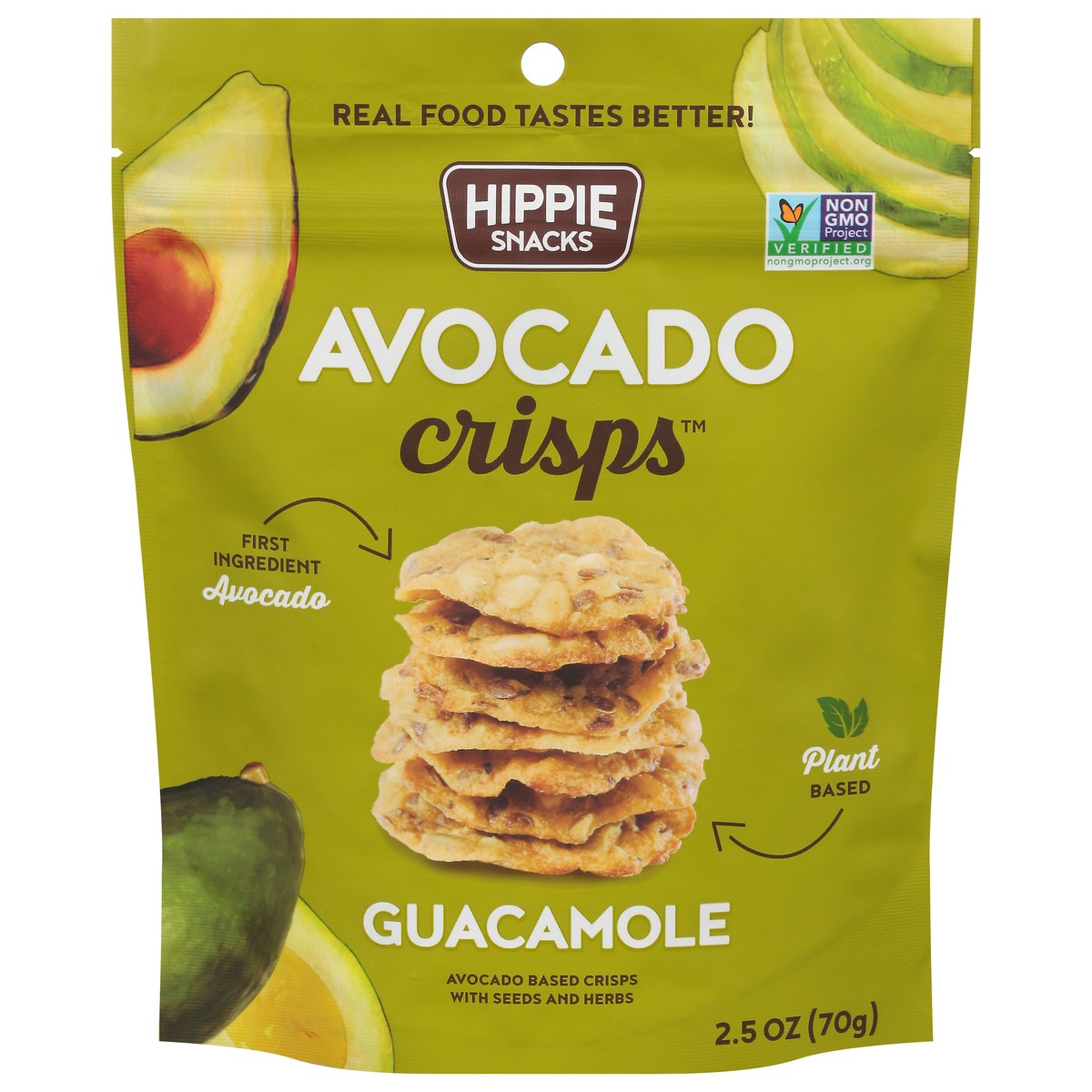 slide 11 of 14, Hippie Snacks Guacamole Avocado Crisps 2.5 oz, 2.5 oz