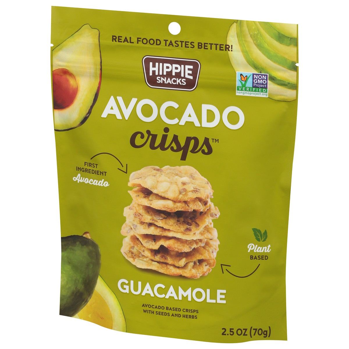 slide 8 of 14, Hippie Snacks Guacamole Avocado Crisps 2.5 oz, 2.5 oz