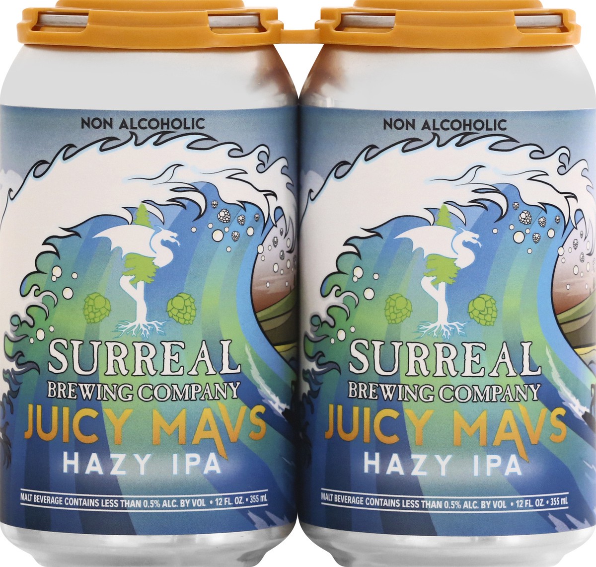 slide 12 of 13, Surreal Brewing Surreal Non Alcoholic Juicy Mavs Hazy Ipa, 48 fl oz