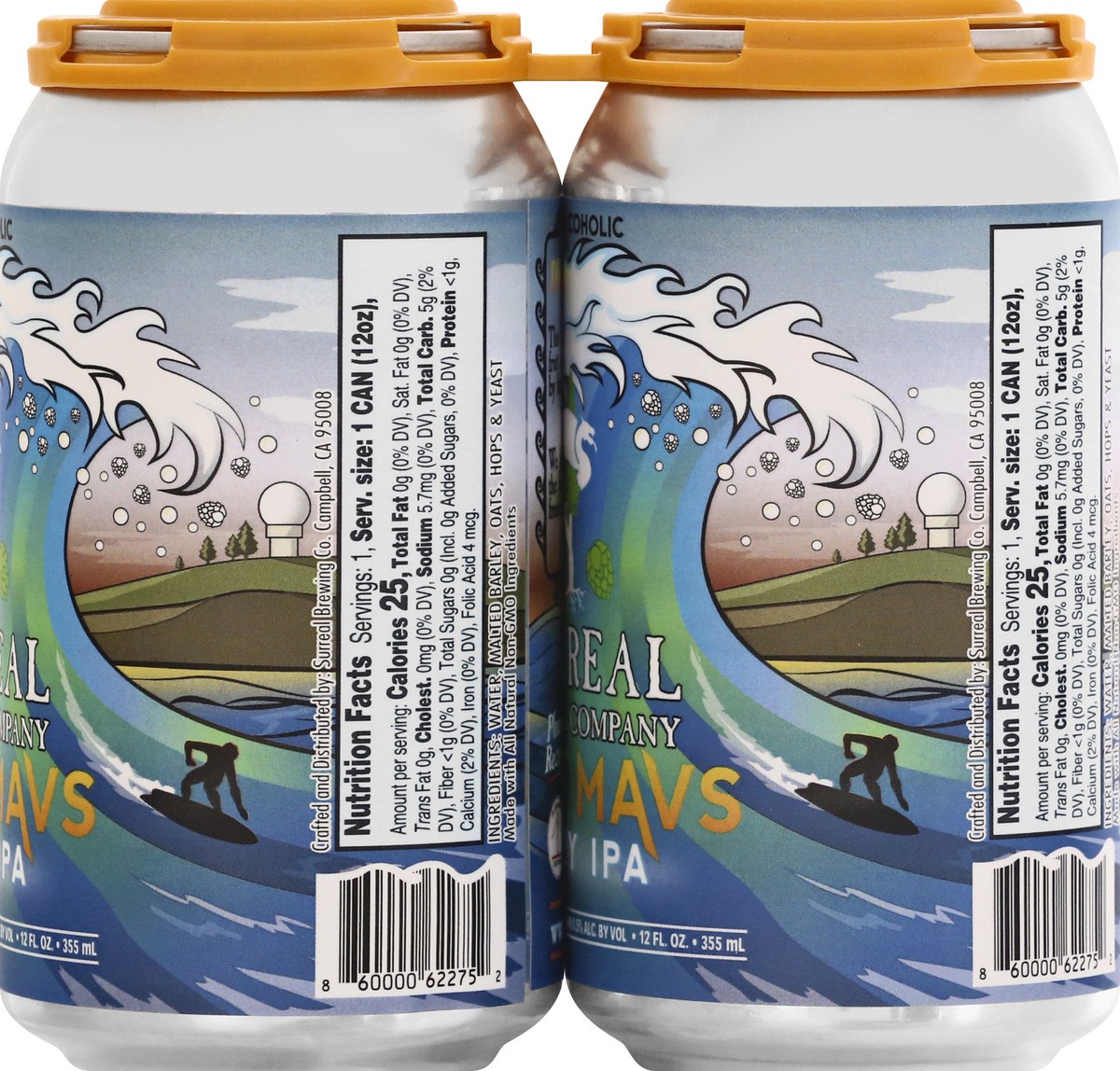 slide 10 of 13, Surreal Brewing Surreal Non Alcoholic Juicy Mavs Hazy Ipa, 48 fl oz