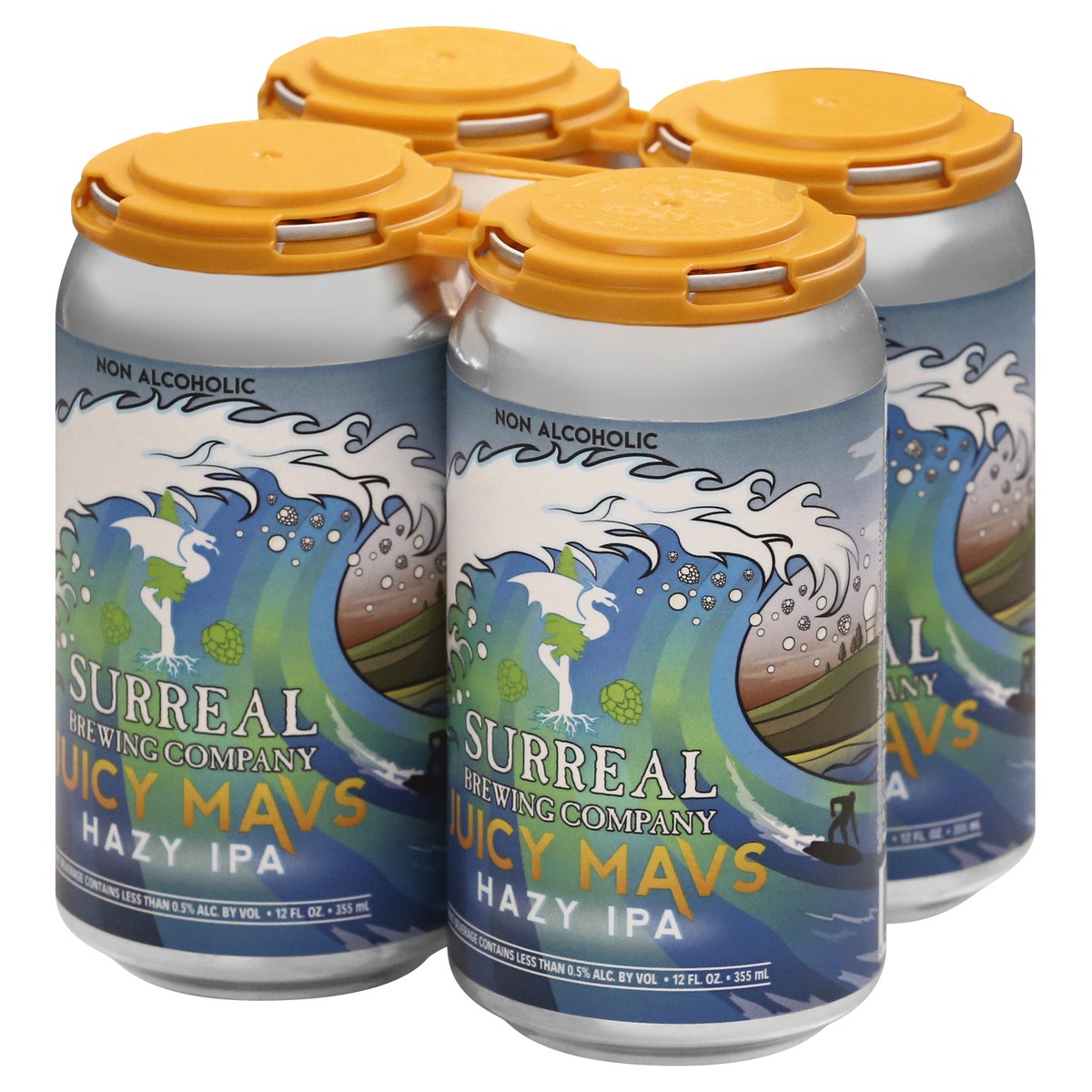slide 8 of 13, Surreal Brewing Surreal Non Alcoholic Juicy Mavs Hazy Ipa, 48 fl oz