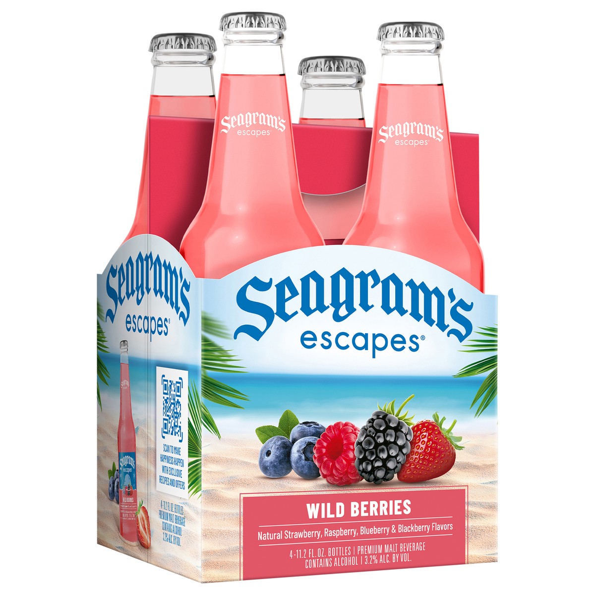 slide 7 of 9, Seagram's Seagrams Wild Berry Escapes 4Pk, 44.8 fl oz