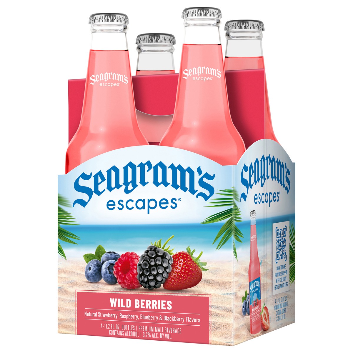 slide 6 of 9, Seagram's Seagrams Wild Berry Escapes 4Pk, 44.8 fl oz