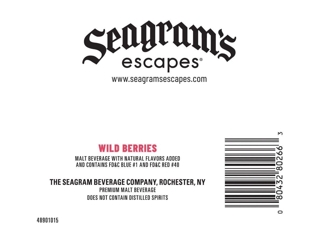 slide 3 of 9, Seagram's Seagrams Wild Berry Escapes 4Pk, 44.8 fl oz