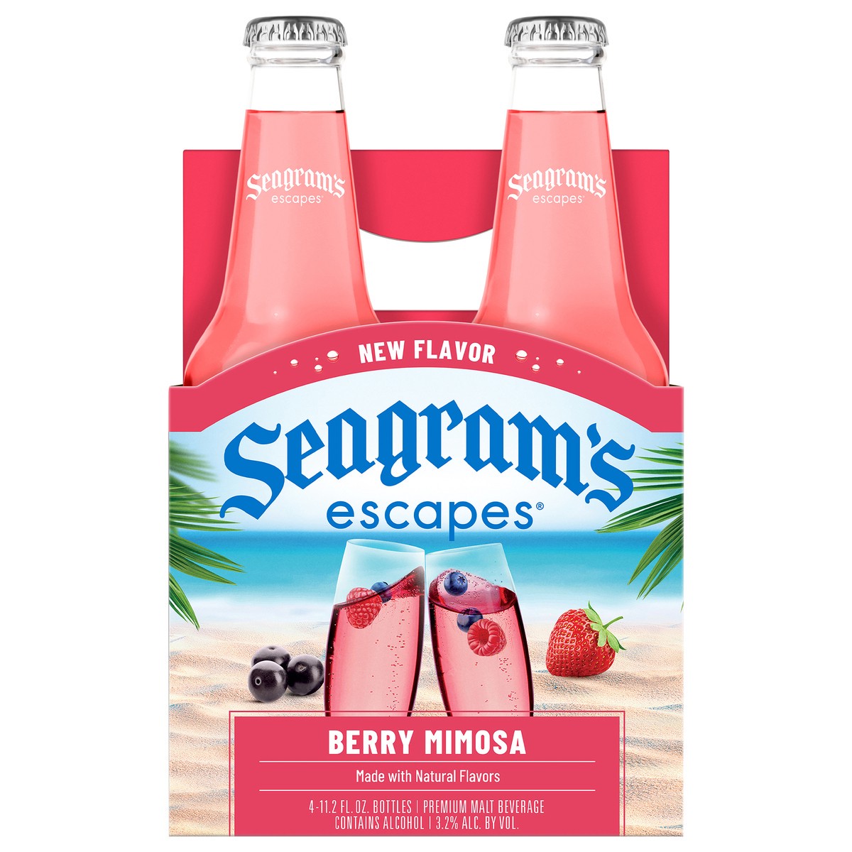 slide 1 of 9, Seagram's Seagrams Wild Berry Escapes 4Pk, 44.8 fl oz