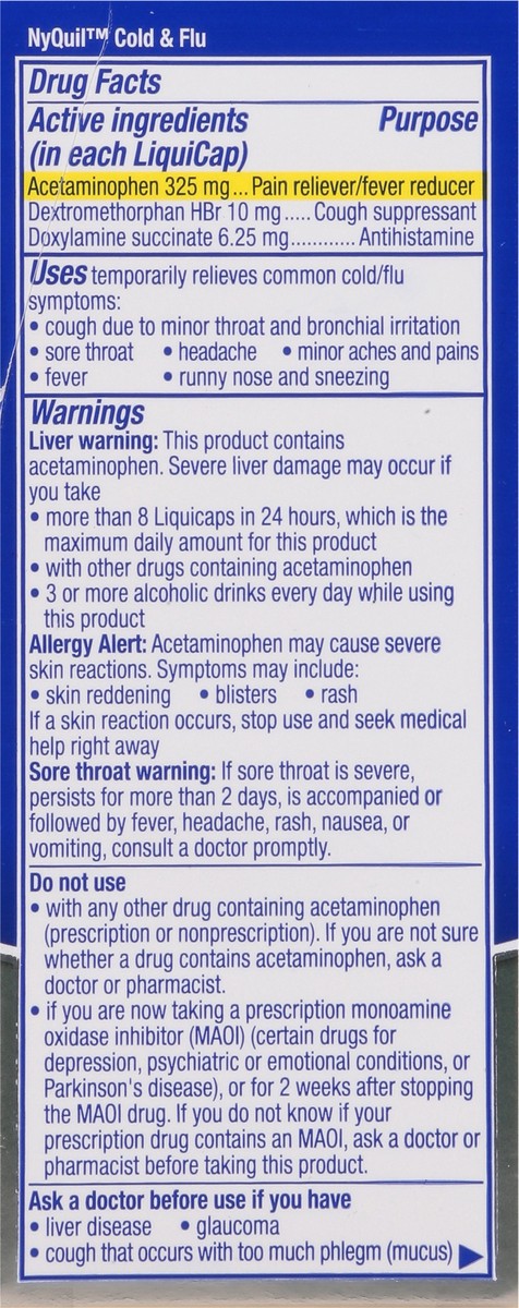 slide 3 of 12, Vicks High Blood Pressure Dayquil/Nyquil Max Strength Cold & Flu 48 Liquicaps, 48 ct