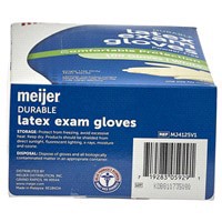 slide 3 of 5, Meijer Latex Exam Gloves, One Size Fits Most, 100 ct