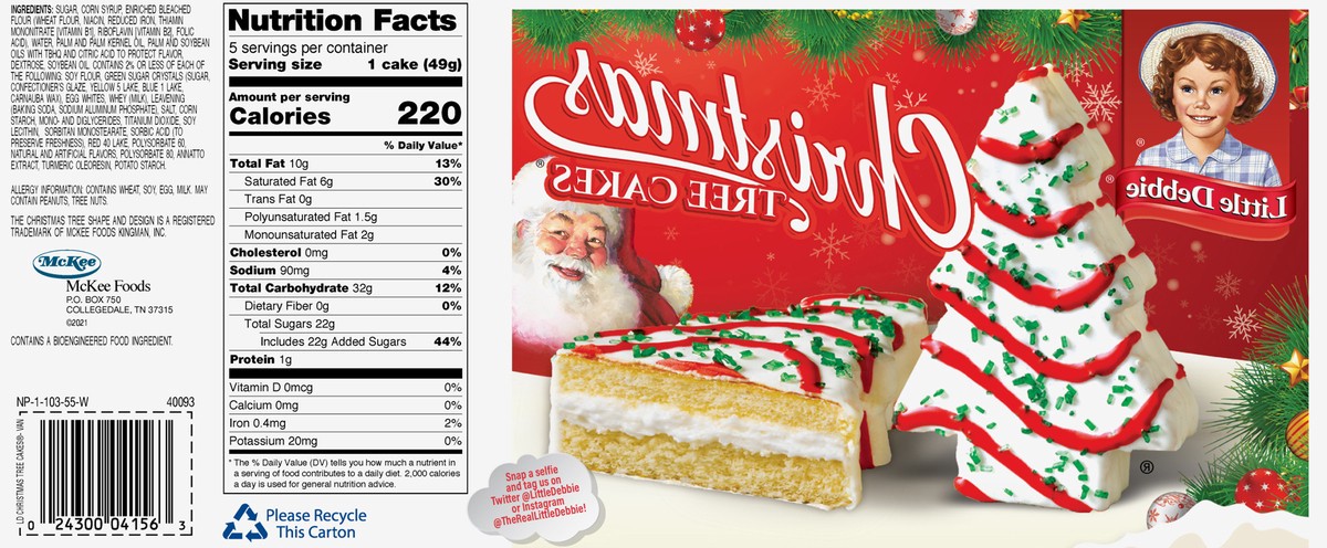 slide 3 of 12, Little Debbie Christmas Tree Cakes 5 ea Box, 5 ct