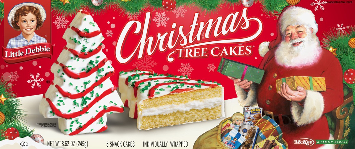 slide 1 of 12, Little Debbie Christmas Tree Cakes 5 ea Box, 5 ct