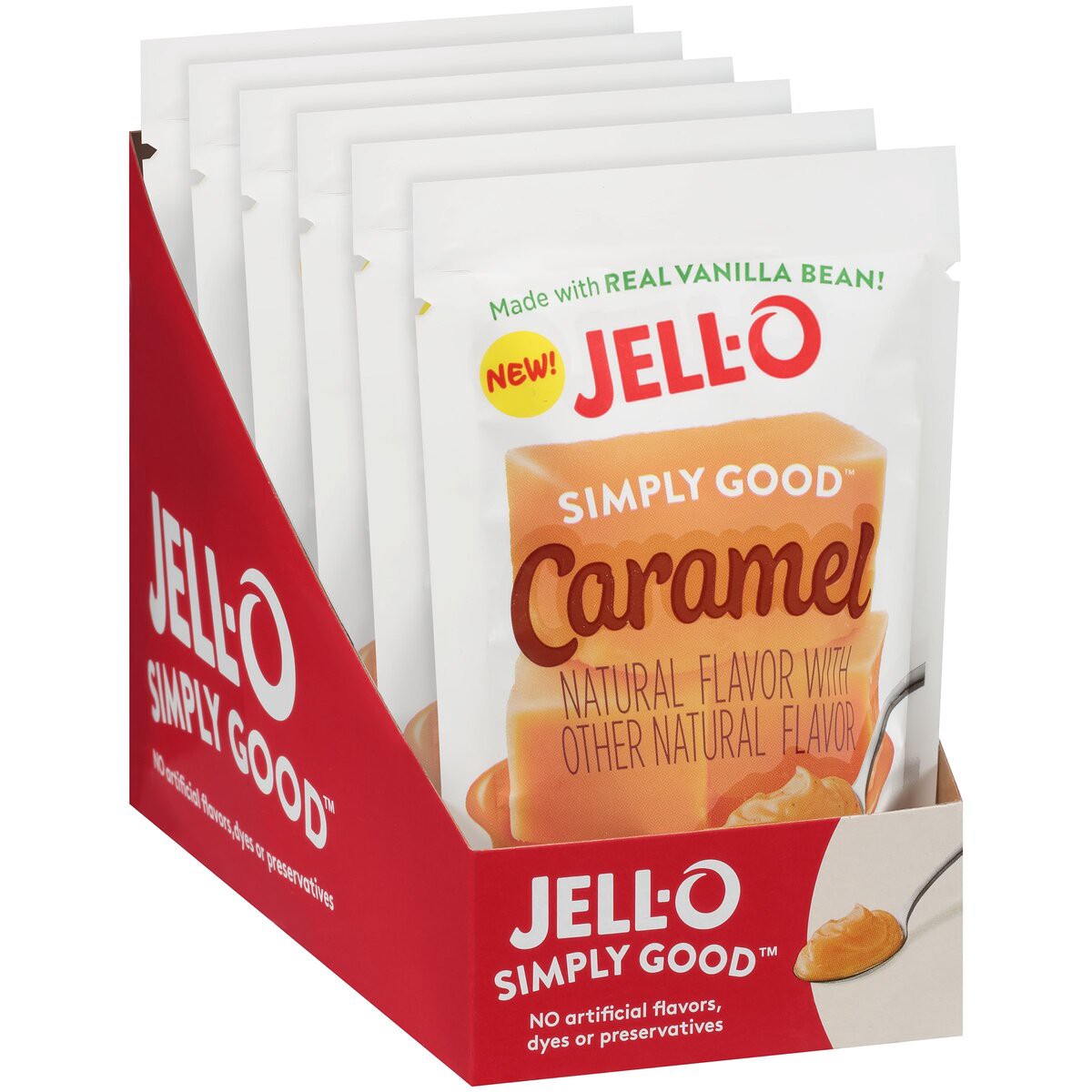 slide 3 of 9, Jell-O Simply Good Caramel Pudding 3.4 oz Pouch, 3.4 oz