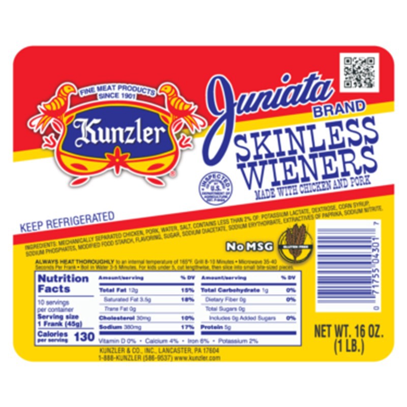 slide 1 of 13, Kunzler Skinless Wieners 16 oz, 16 oz