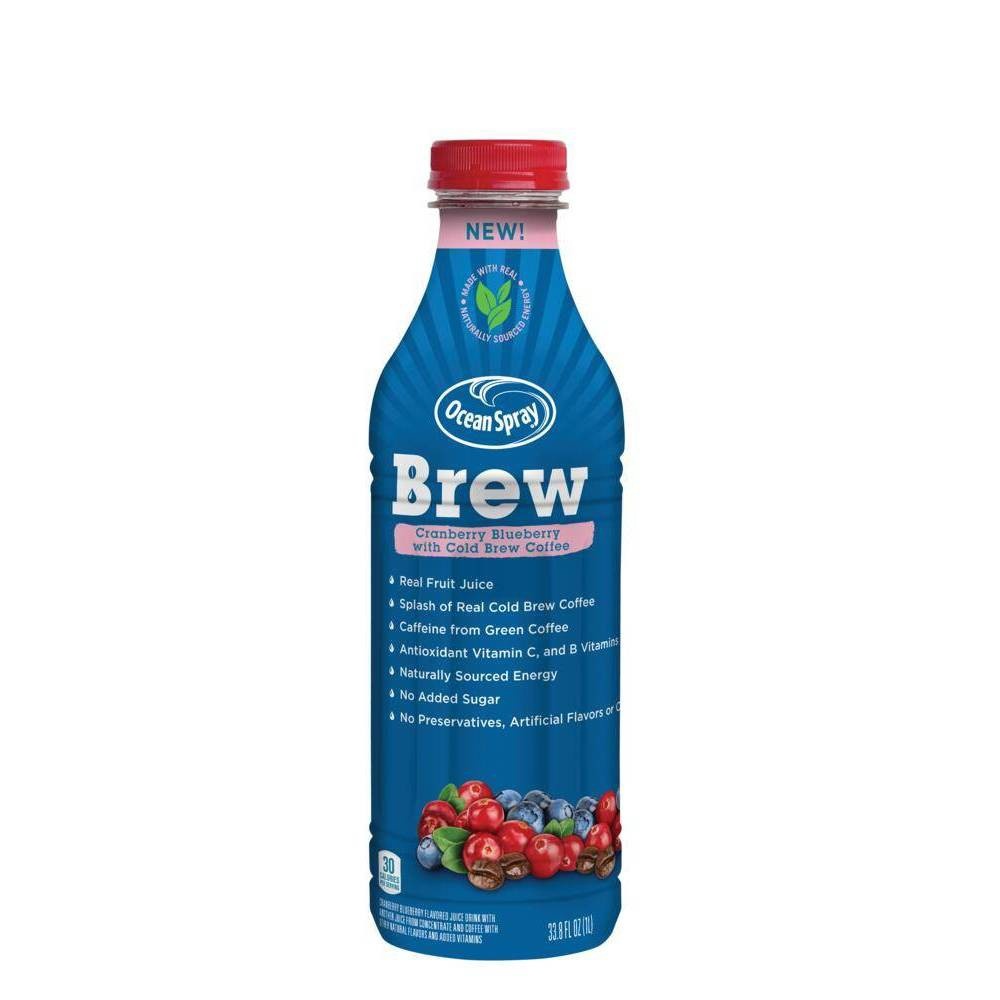 slide 1 of 1, Ocean Spray Brew Cranberry Blueberry With Cold Brew Coffee, 33.8 oz