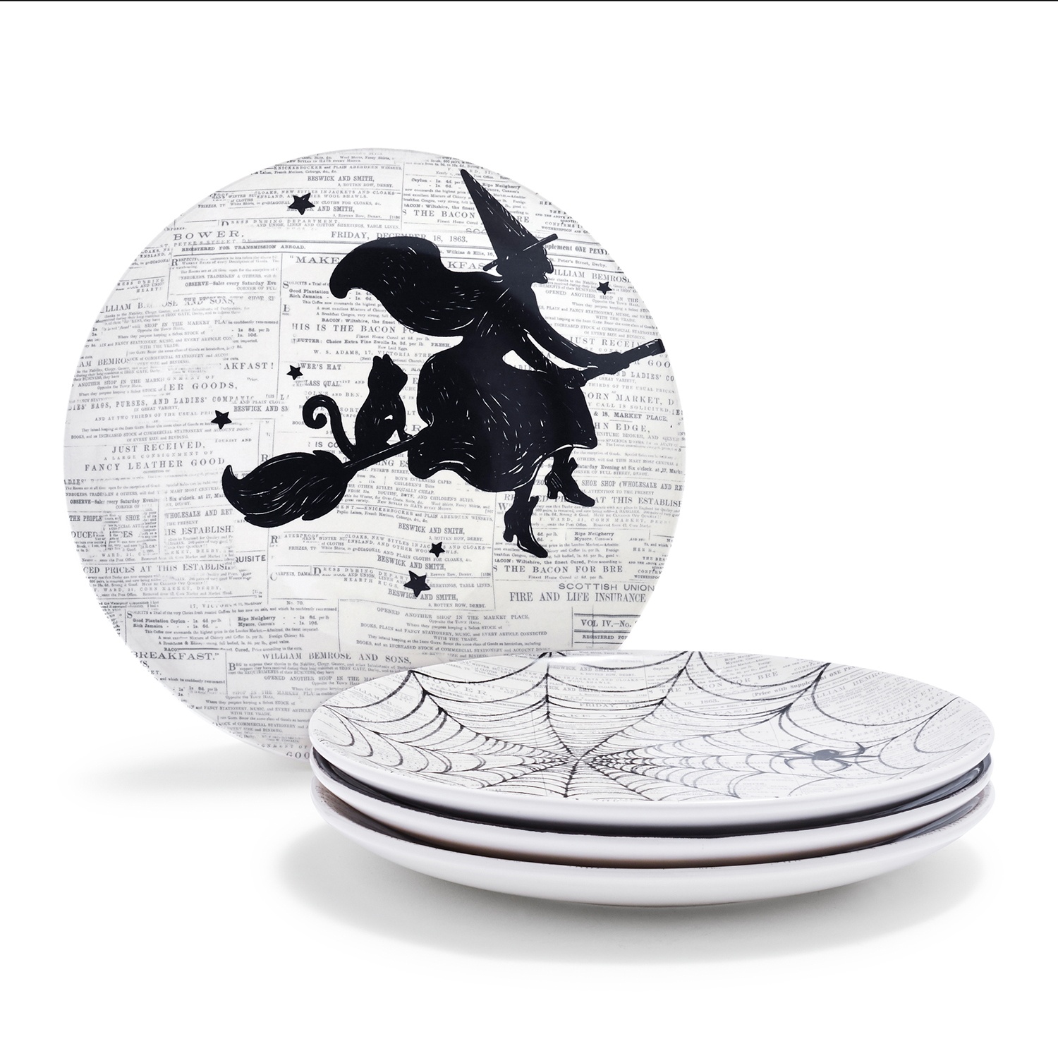 slide 1 of 1, Sur La Table Halloween Salad Plates, 4 ct