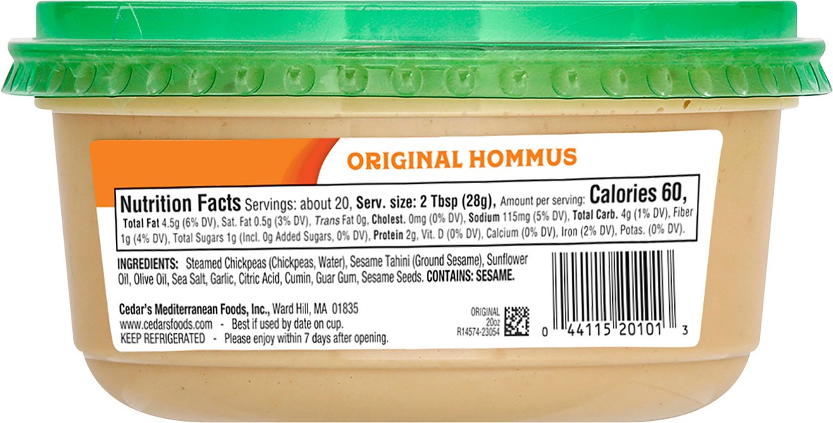 slide 3 of 4, Cedar's Foods Original Hommus, 20 oz