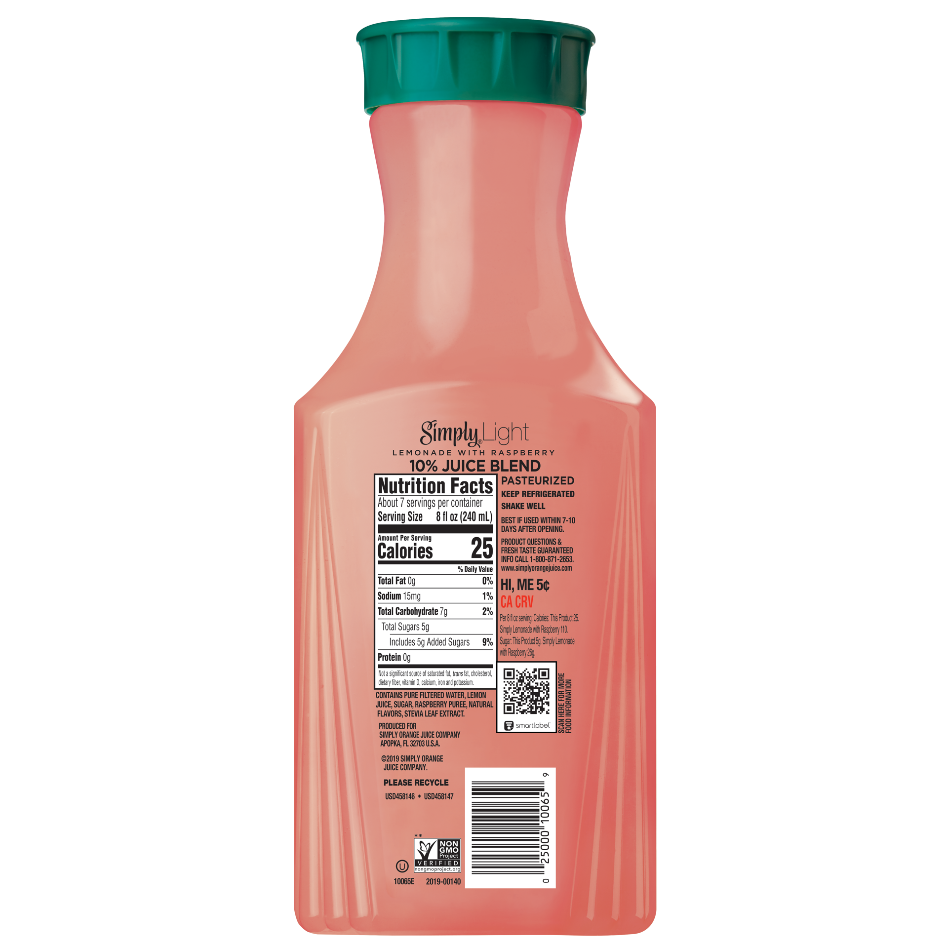 slide 3 of 5, Simply Light Lemonade with Raspberry 52 fl oz, 52 fl oz