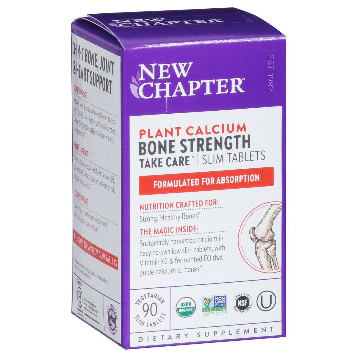 slide 6 of 9, New Chapter Bone Strength Take Care, Organic Plant Calcium Supplement, Slim Tabs, 60 ct