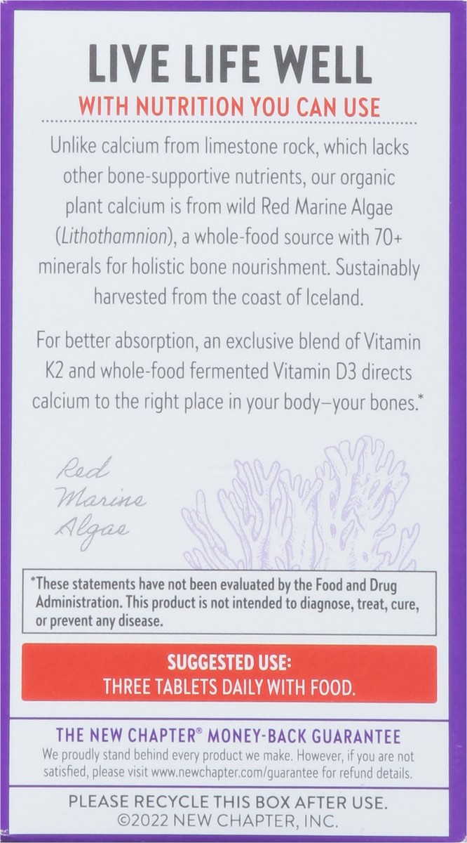slide 4 of 9, New Chapter Bone Strength Take Care, Organic Plant Calcium Supplement, Slim Tabs, 60 ct