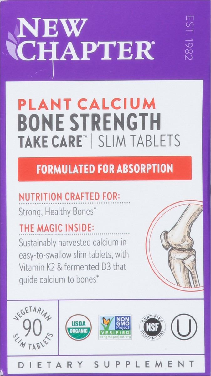 slide 9 of 9, New Chapter Bone Strength Take Care, Organic Plant Calcium Supplement, Slim Tabs, 60 ct