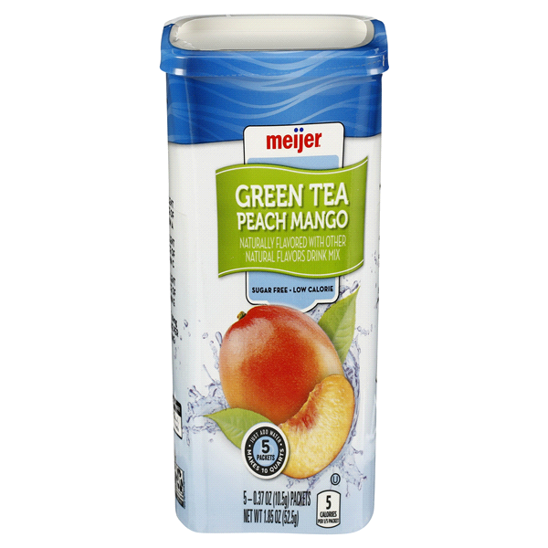 slide 1 of 1, Meijer Drink Mix, Green Tea Peach Mango, 5 ct