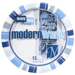 Modernware 8.62 Inch Heavy Duty Paper Plates - 15 ea