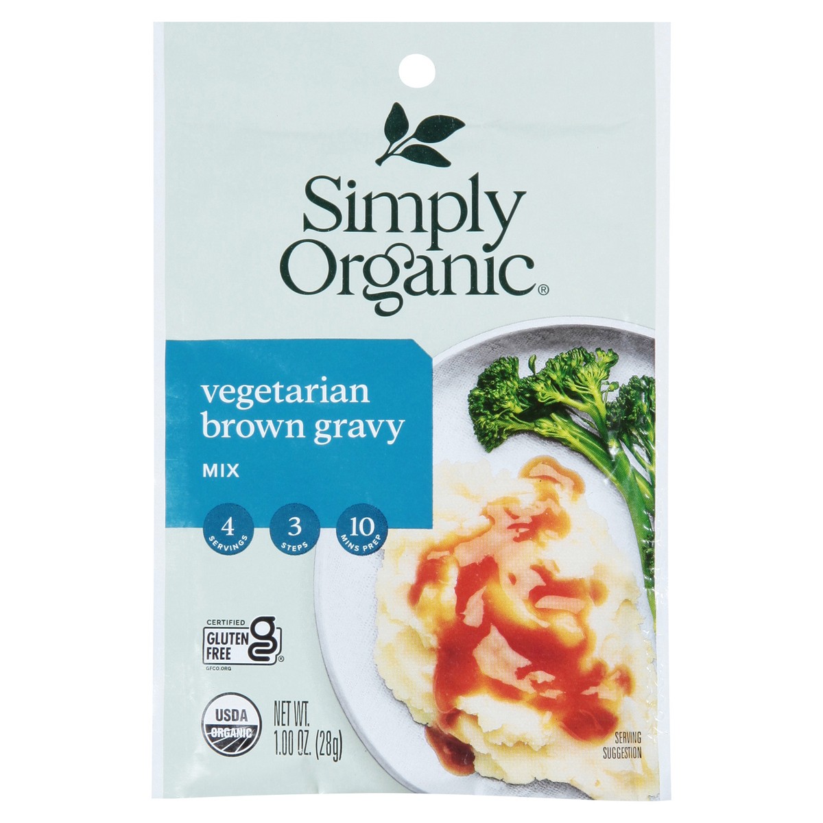 slide 1 of 1, Simply Organic Vegetarian Brown Gravy Seasoning Mix, 1 oz