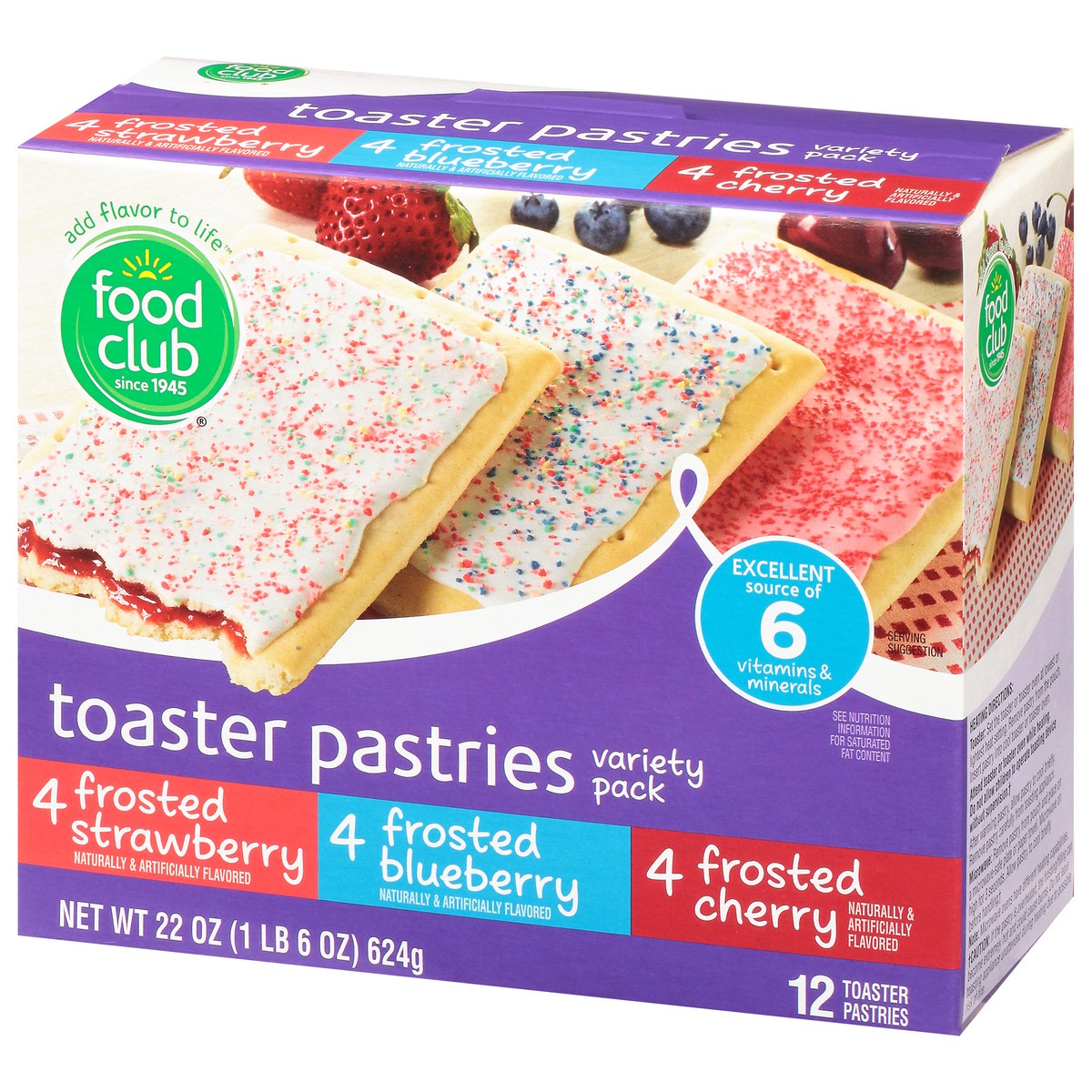 slide 6 of 13, Food Club Variety Pack Toaster Pastries 12 ea, 12 ct