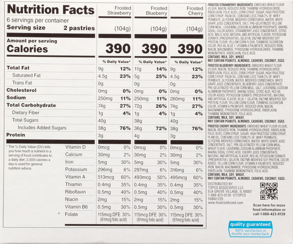 slide 8 of 13, Food Club Variety Pack Toaster Pastries 12 ea, 12 ct