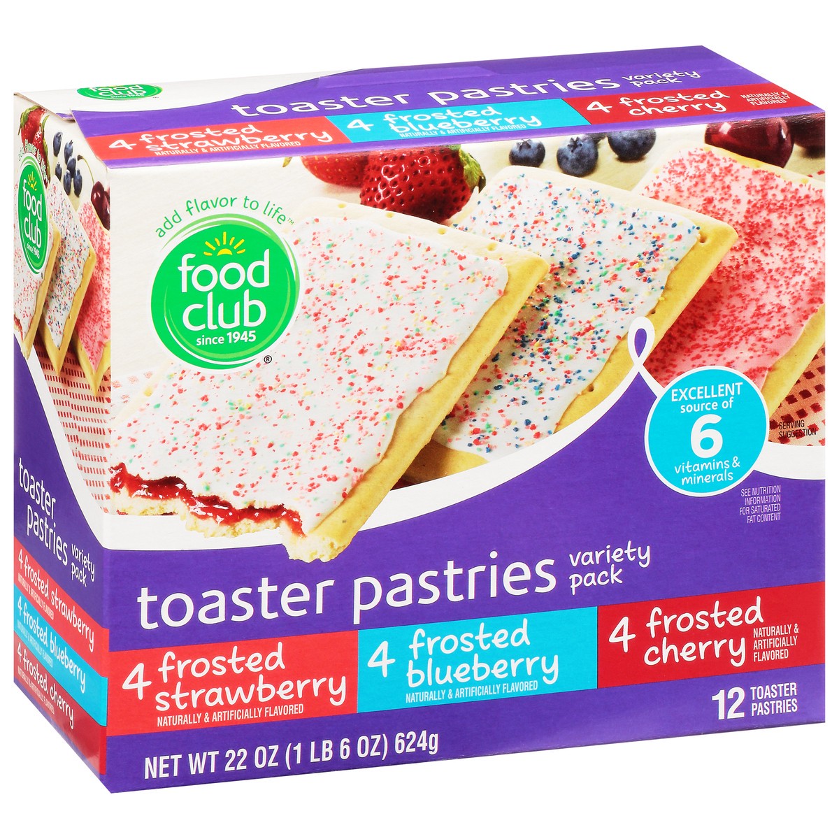 slide 12 of 13, Food Club Variety Pack Toaster Pastries 12 ea, 12 ct