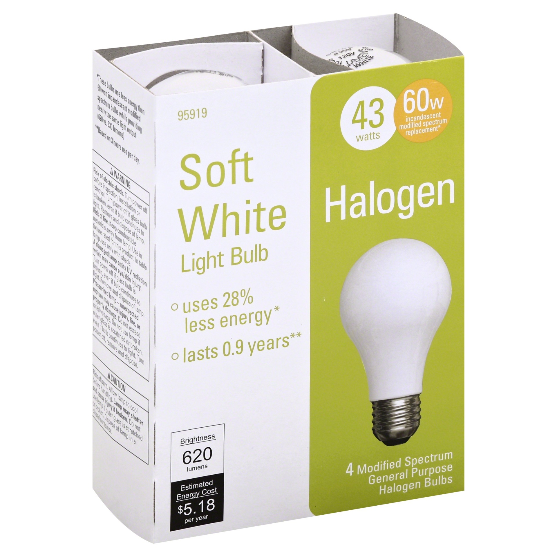 slide 1 of 1, GE 43w Control Brand Light Bulbs Soft White, 4 ct