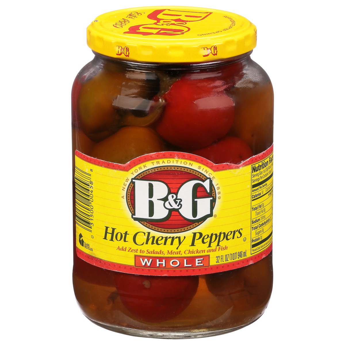slide 6 of 13, B&G Whole Hot Cherry Peppers 32 fl oz, 32 fl oz