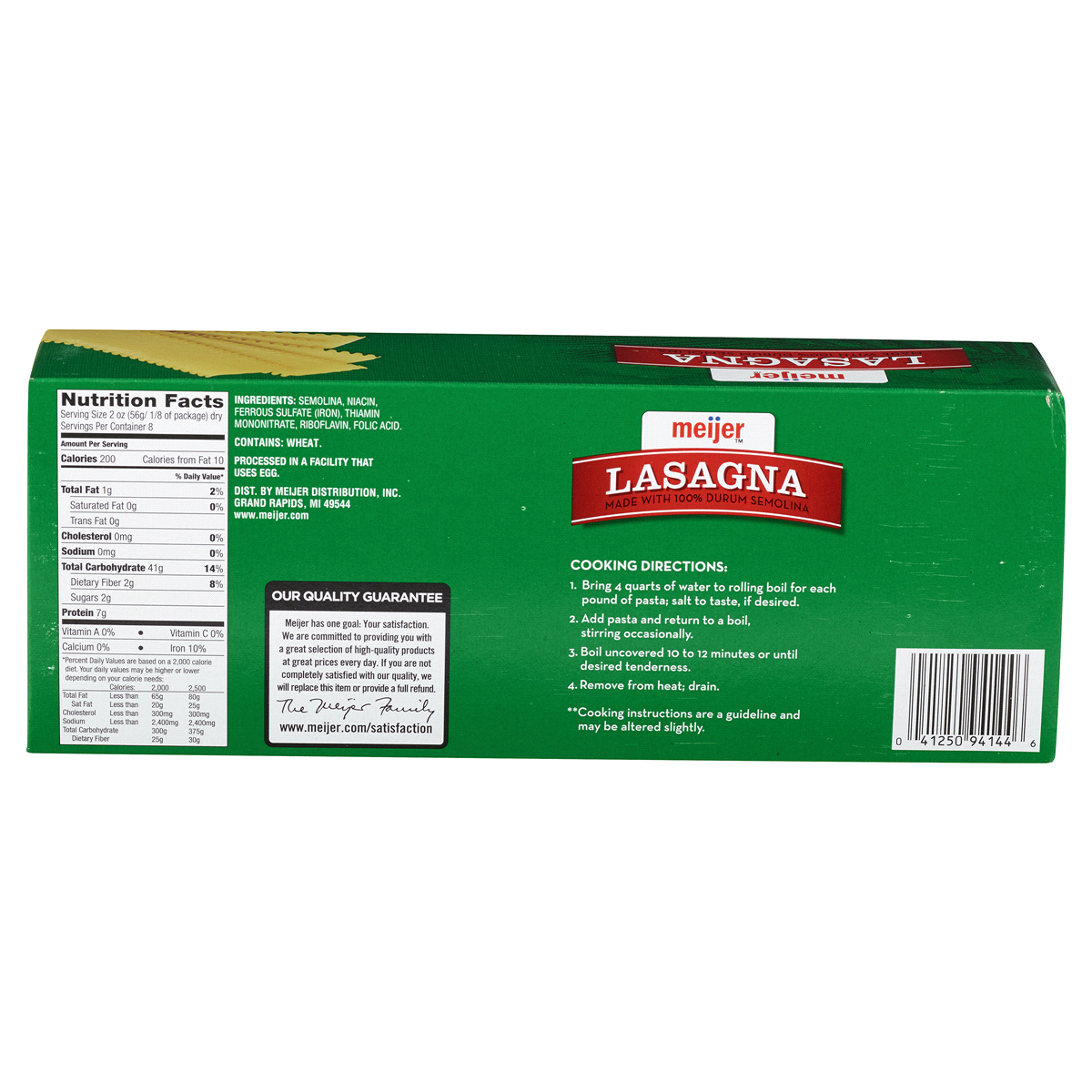 slide 2 of 2, Meijer Lasagna Pasta, 16 oz