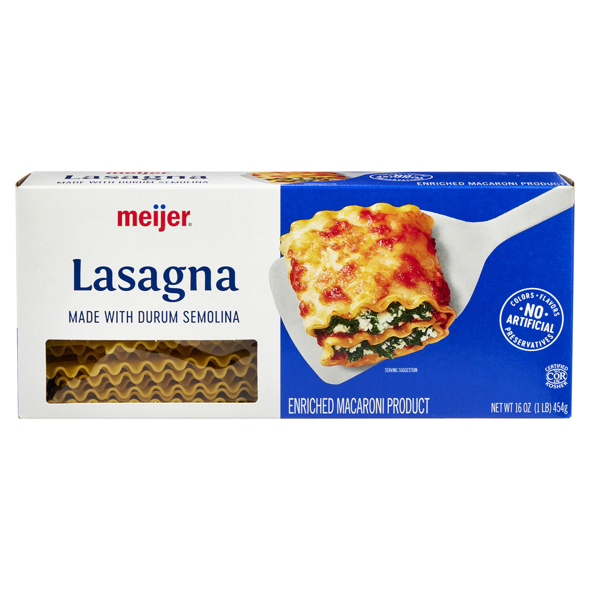 slide 1 of 2, Meijer Lasagna Pasta, 16 oz