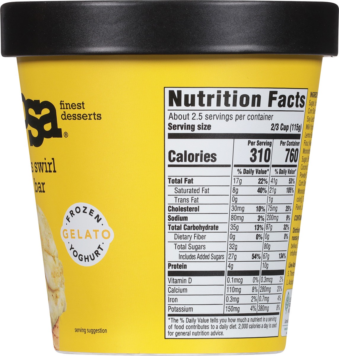 slide 2 of 9, noosa Out of this Swirl Lemon Bar Gelato, 14 oz