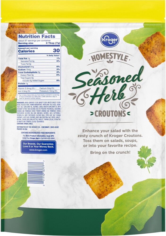 slide 2 of 2, Kroger Homestyle Seasoned Herb Croutons, 24 oz