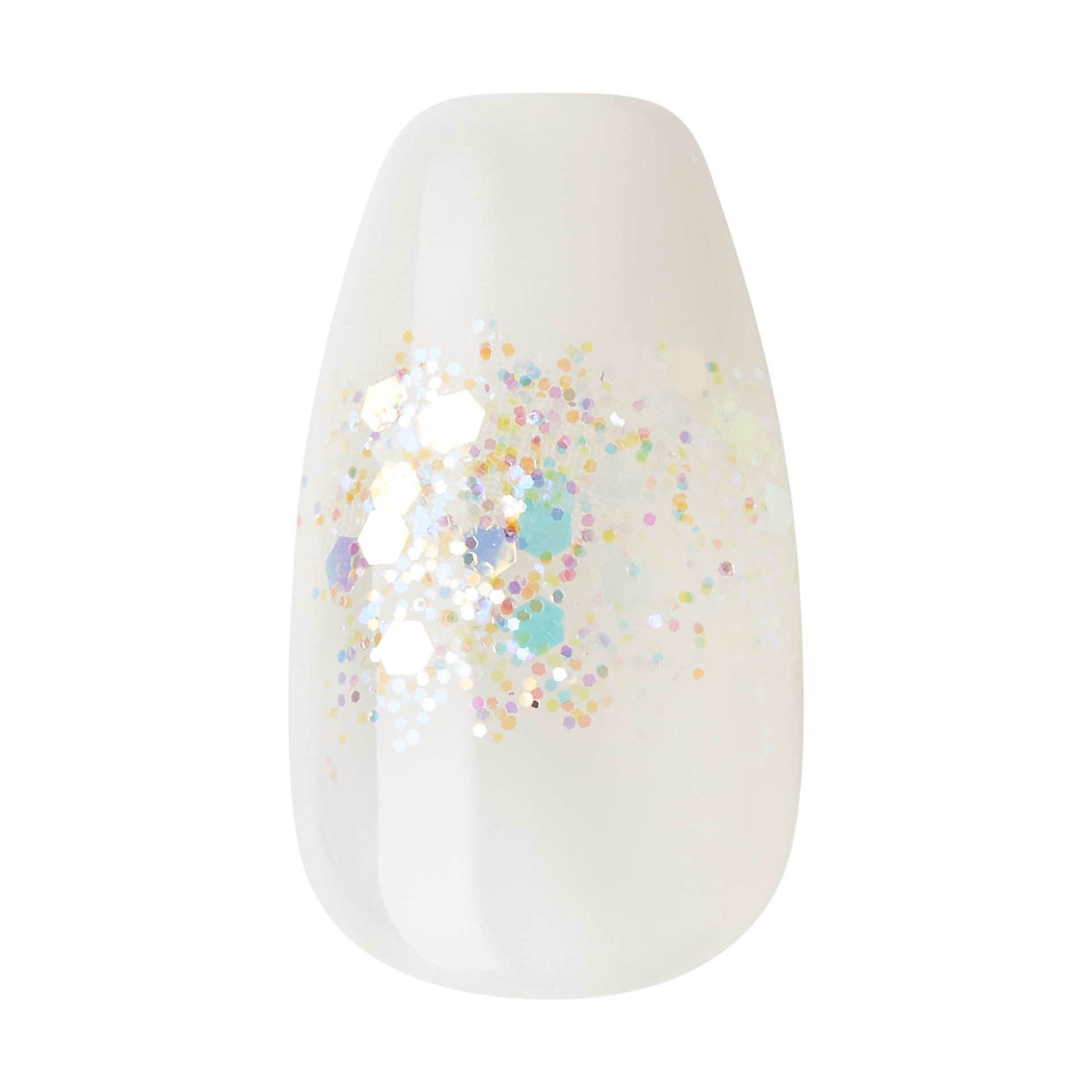 slide 5 of 5, imPRESS Press-On Nails, No Glue Needed, Blue & White, Medium Length, Coffin Shape, 33 Ct., 1 ct