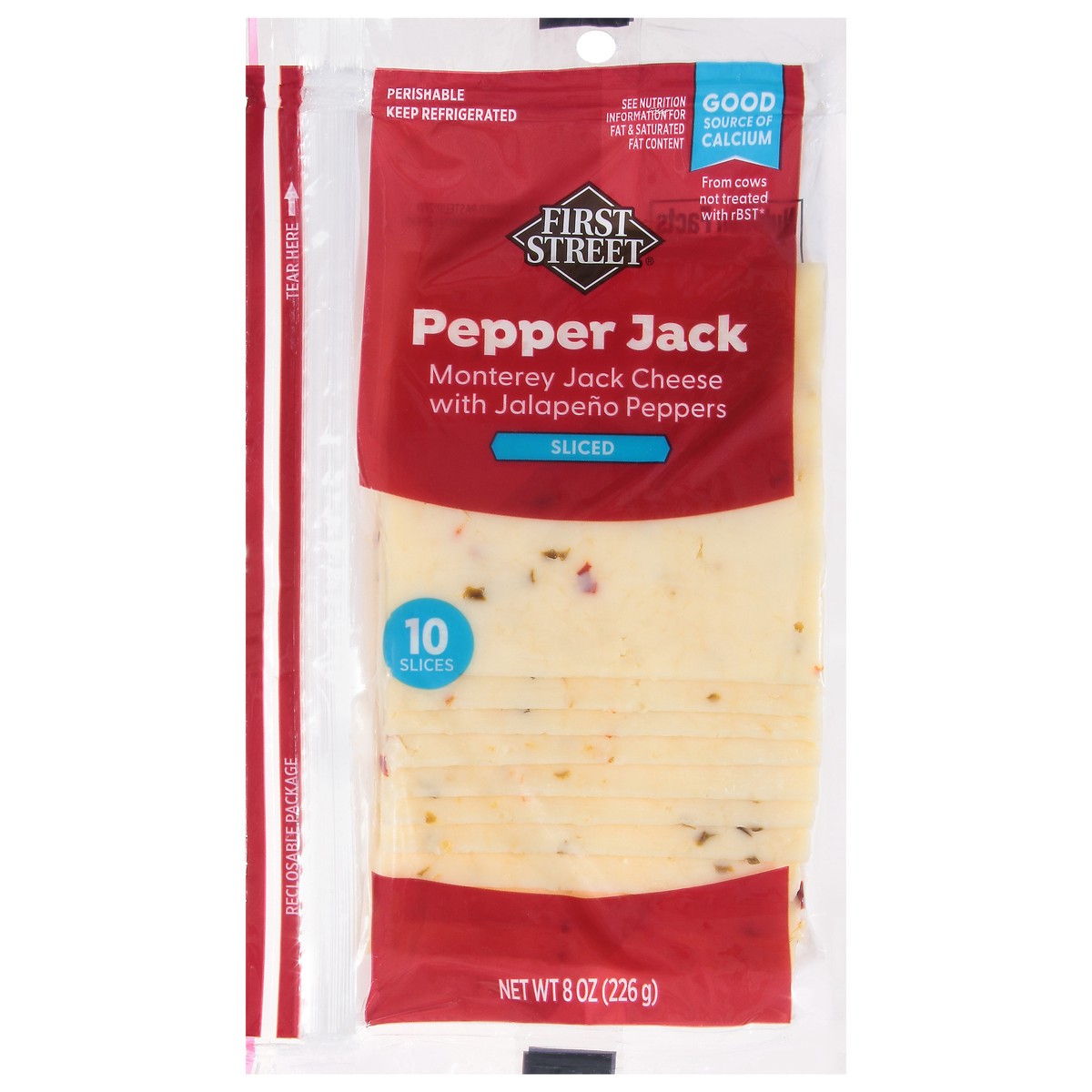 slide 4 of 4, First Street Sliced Pepper Jack Cheese, 8 oz